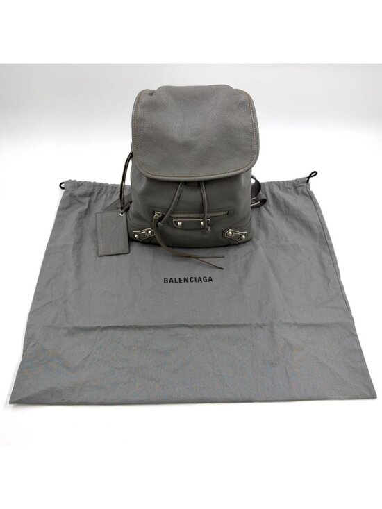 Balenciaga Motocross Leather Gray Backpack Silver main image 5